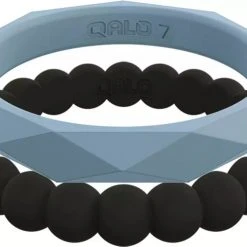 Qalo Women's Stackable Silicone Ring Set For Women