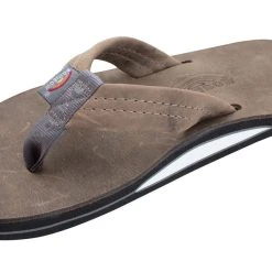 Rainbow Luxury Leather Single Arch Support Sandals For Men Footwear