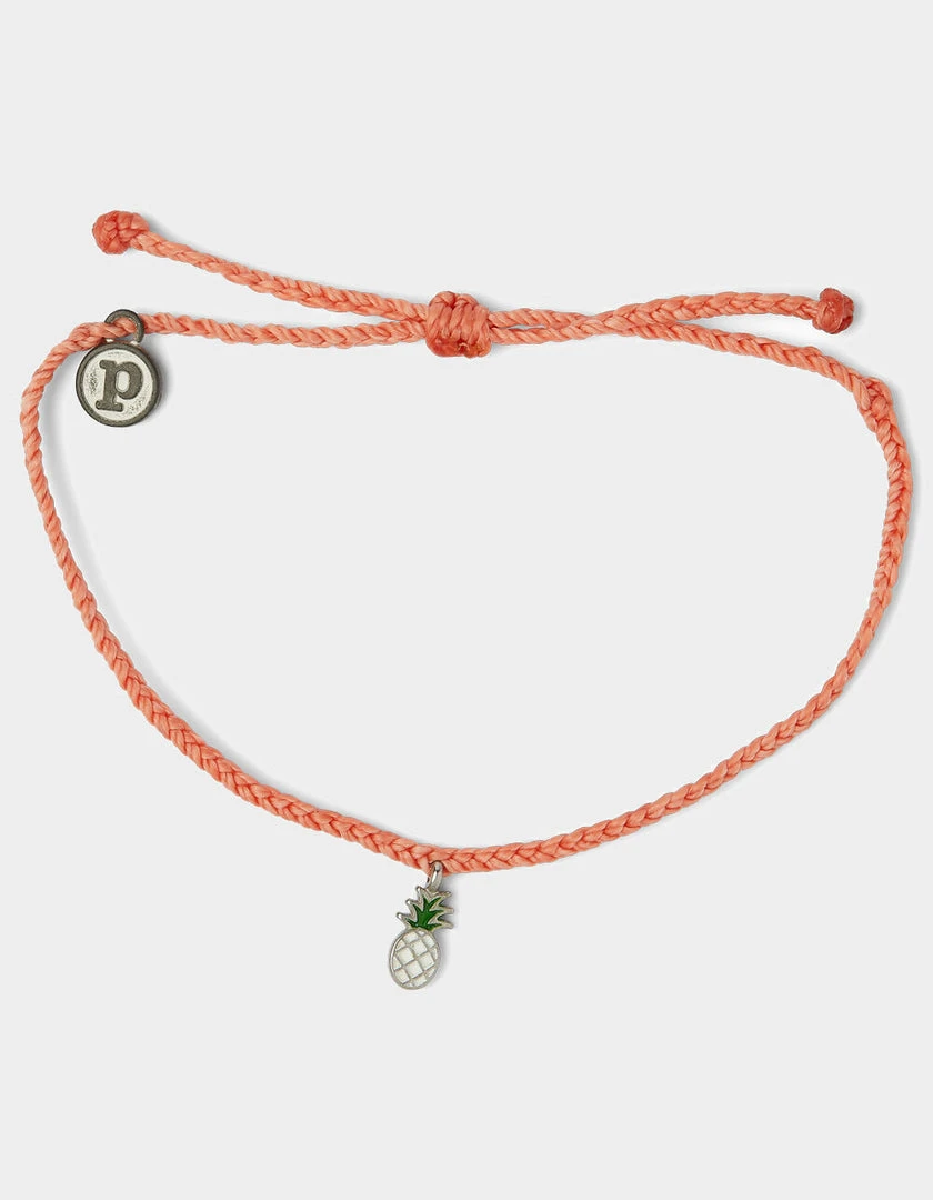 Pura Vida Silver Enamel Pineapple Bracelet Women's 3 Pura Vida Silver Enamel Pineapple Bracelet Women's