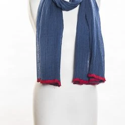 VSA Solid Scarf With Contrast Border For Women