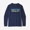 Patagonia Long Sleeve Graphic Organic Cotton T-Shirt For Boys (Past Season) Kids'
