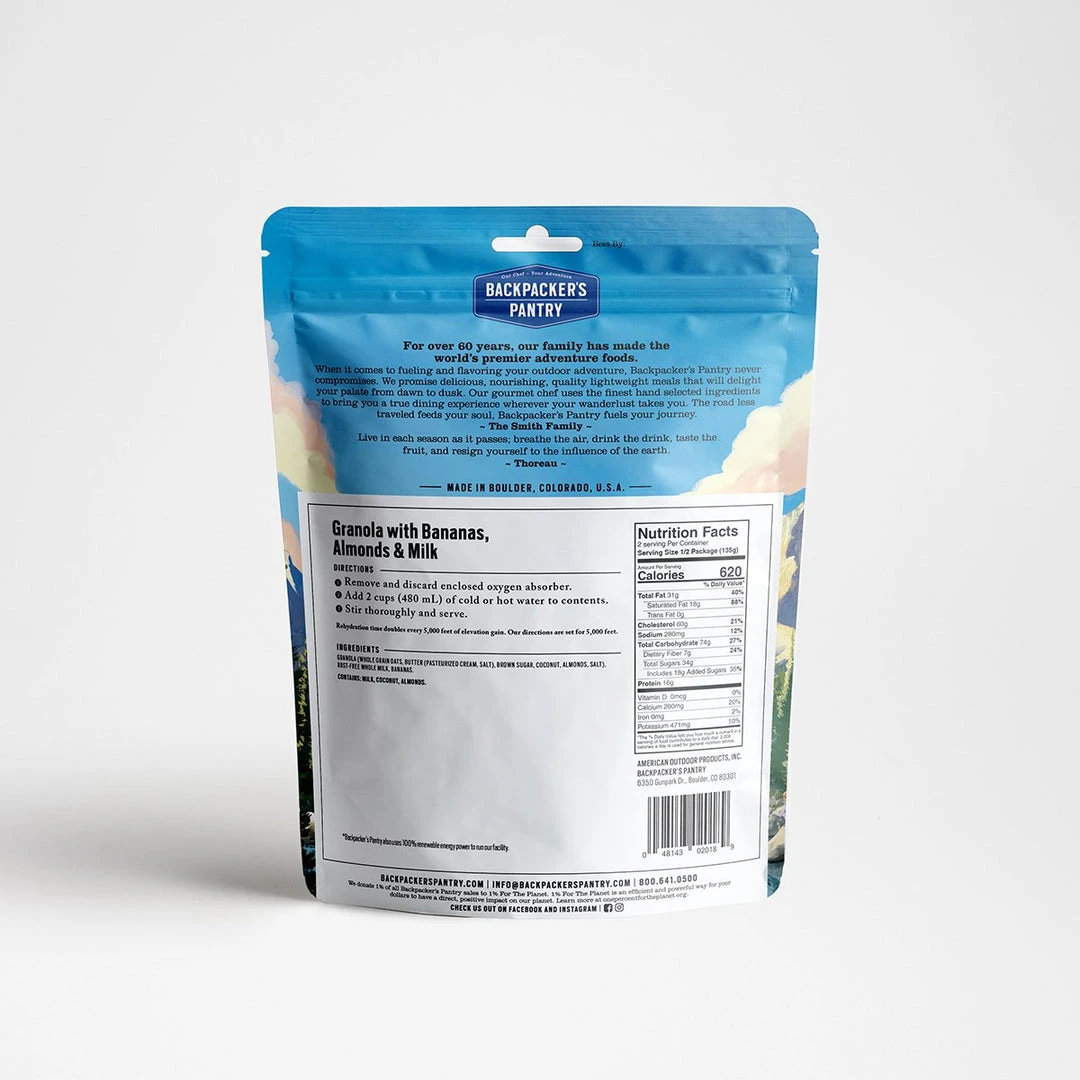 Backpacker's Pantry Granola With Bananas, Almonds & Milk Gear 4 Backpacker's Pantry Granola With Bananas, Almonds & Milk Gear