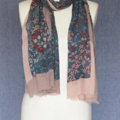 VSA Women's Flowers With Solid Frame Scarf For Women