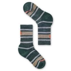 Smartwool Hike Light Cushion Striped Crew Socks For Kids Kids'