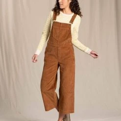 Toad&Co Karuna Cord Wide Leg Overalls For Women (Past Season)