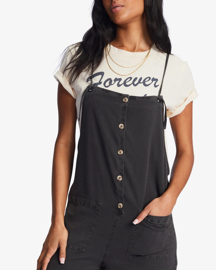 Billabong Beach Cruiser Wide Leg Overalls For Women Women's 9 Billabong Beach Cruiser Wide Leg Overalls For Women Women's