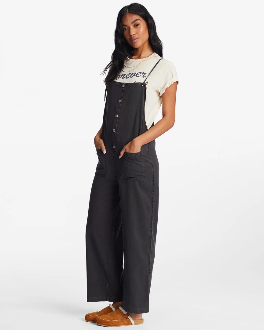 Billabong Beach Cruiser Wide Leg Overalls For Women Women's 7 Billabong Beach Cruiser Wide Leg Overalls For Women Women's