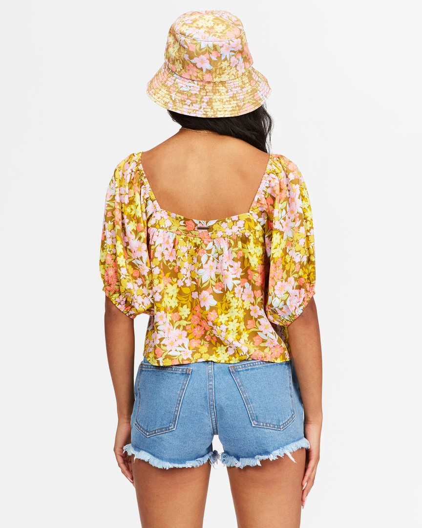 Billabong Beach Daze Puff Sleeve Crop Top For Women Women's 4 Billabong Beach Daze Puff Sleeve Crop Top For Women Women's