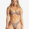 Billabong Hidden Shore Morgan Underwire Animal Print Bikini Top For Women Women's