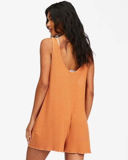 Billabong Women's Fade Away Button-Up Knit Romper For Women 6 Billabong Women's Fade Away Button-Up Knit Romper For Women