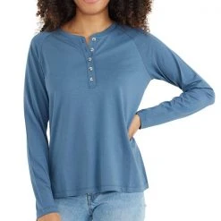 Free Fly Apparel Women's Bamboo Heritage Henley For Women