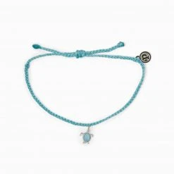 Pura Vida Save The Sea Turtles Charm Silver Bracelet Women's